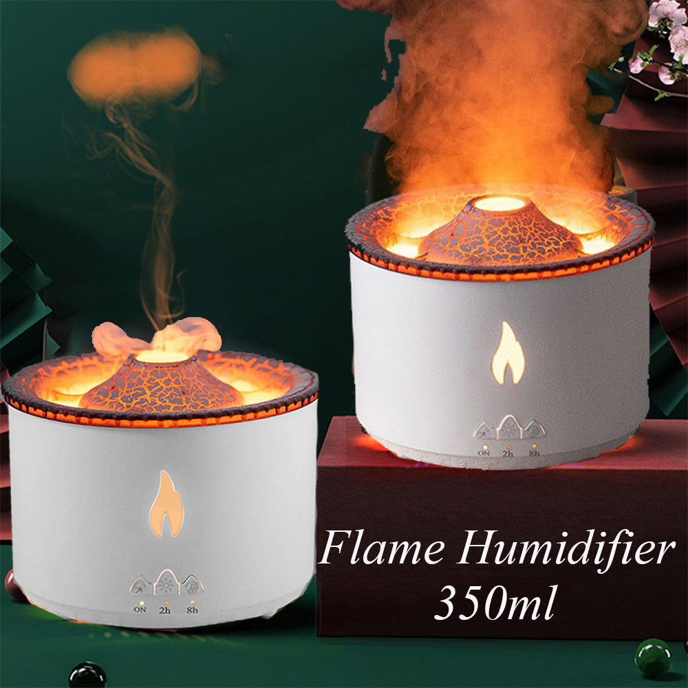 Humidificador Volcán LED con Aromaterapia y Efecto Llama
