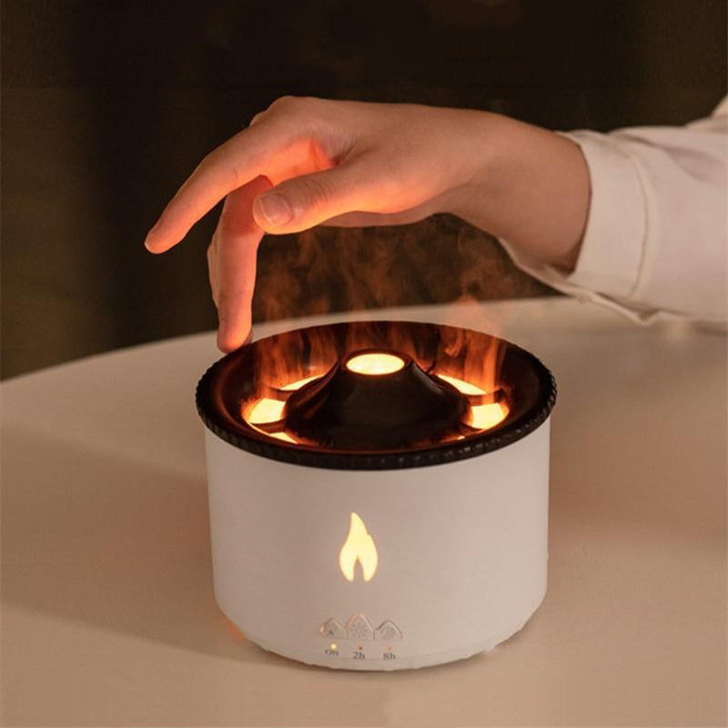 Humidificador Volcán LED con Aromaterapia y Efecto Llama