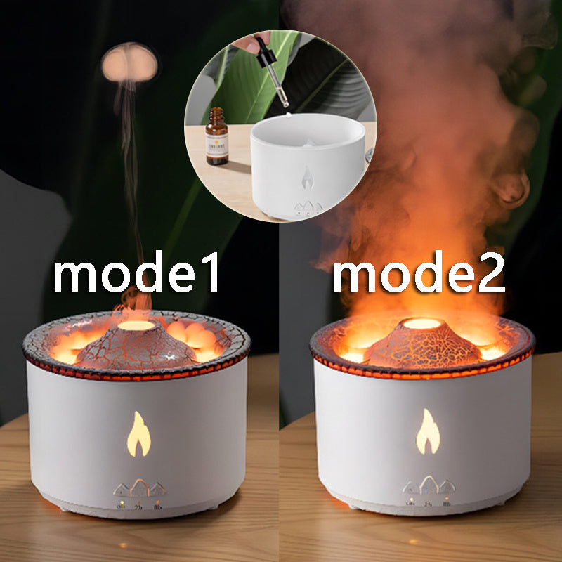 Humidificador Volcán LED con Aromaterapia y Efecto Llama