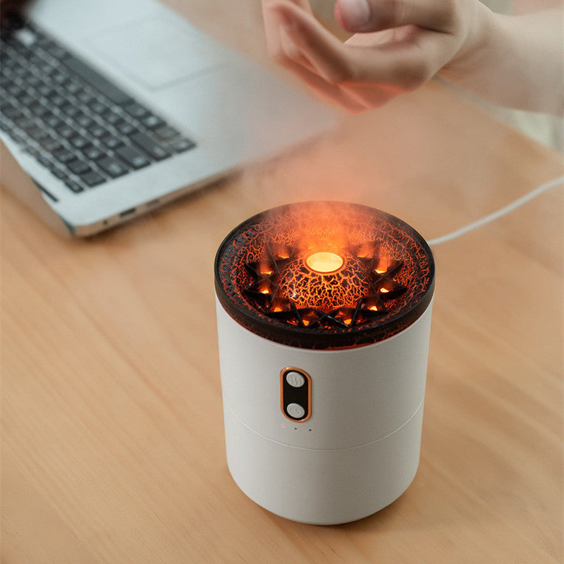 Humidificador Volcán LED con Aromaterapia y Efecto Llama