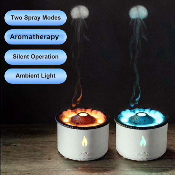 Humidificador Volcán LED con Aromaterapia y Efecto Llama