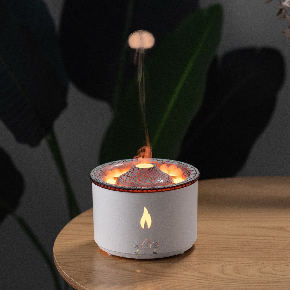Humidificador Volcán LED con Aromaterapia y Efecto Llama